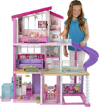 Dollhouse with Elevator, Pool, Lights& 70+ Accessories 3-Story Playset