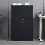 Metal Storage Cabinet with Door and Adjustable Shelves, Tall Steel Locker with Lockable Doors & Top Cabinet - Garage Storage Cabinet for Office, Garage, Home, Easy Assemble Required, White
