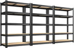 Storage Shelves 5 Tier Garage Shelving Heavy Duty Adjustable Garage Shelves, Utility Rack Shelf, Shelving Units for Storage Warehouse Pantry Closet, 35.5" W x 11.9" D x 72" H, 4 Pack