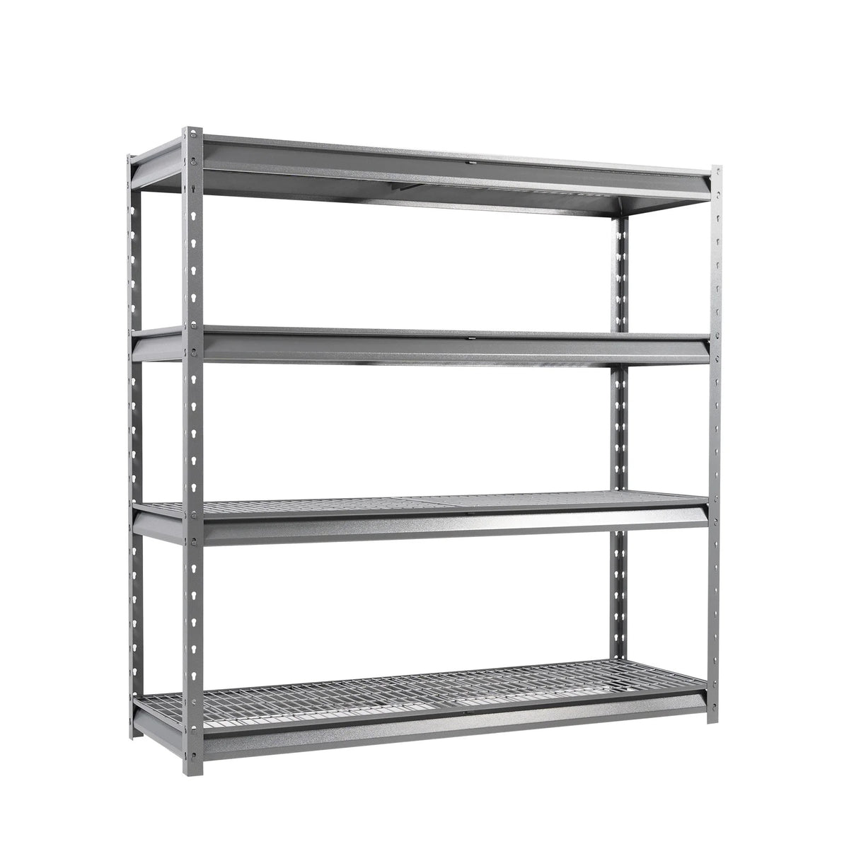 Shuntong The Atlas 12000LBS Garage Storage Shelves, 48"W Heavy Duty Metal Industrial Shelves, 4 Tier Adjustable Storage Rack for Warehouse Shop Basement,48"W x 24"D x 72"H, Black