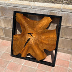 Abstract Live Edge Teak Wood Wall Sculpture, Natural Wooden Wall Art Decor for Living Room and Home Decoration