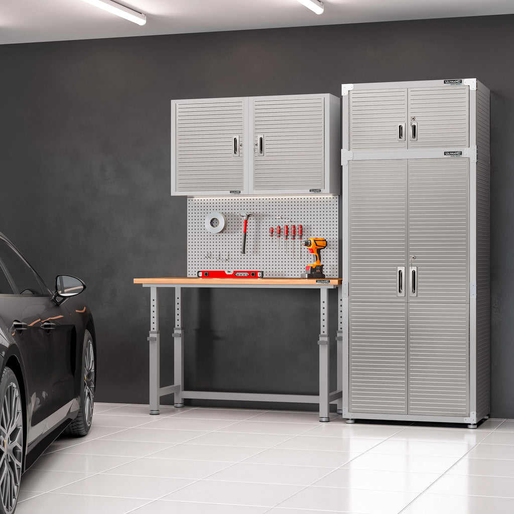 Seville Classics UltraHD? Steel Body Lockable Storage Cabinet Organizer Locker Shelving Unit, Graphite, 30" W x 18" D x 72" H
