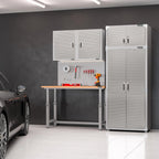 Seville Classics UltraHD? Steel Body Lockable Storage Cabinet Organizer Locker Shelving Unit, Graphite, 30" W x 18" D x 72" H
