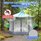 10'x10' Outdoor Pop-Up Camping Canopy - UV & Waterproof, 5 Mesh Sidewalls, Portable with Carrying Bag for Camping,Patio,Lawn, Gray