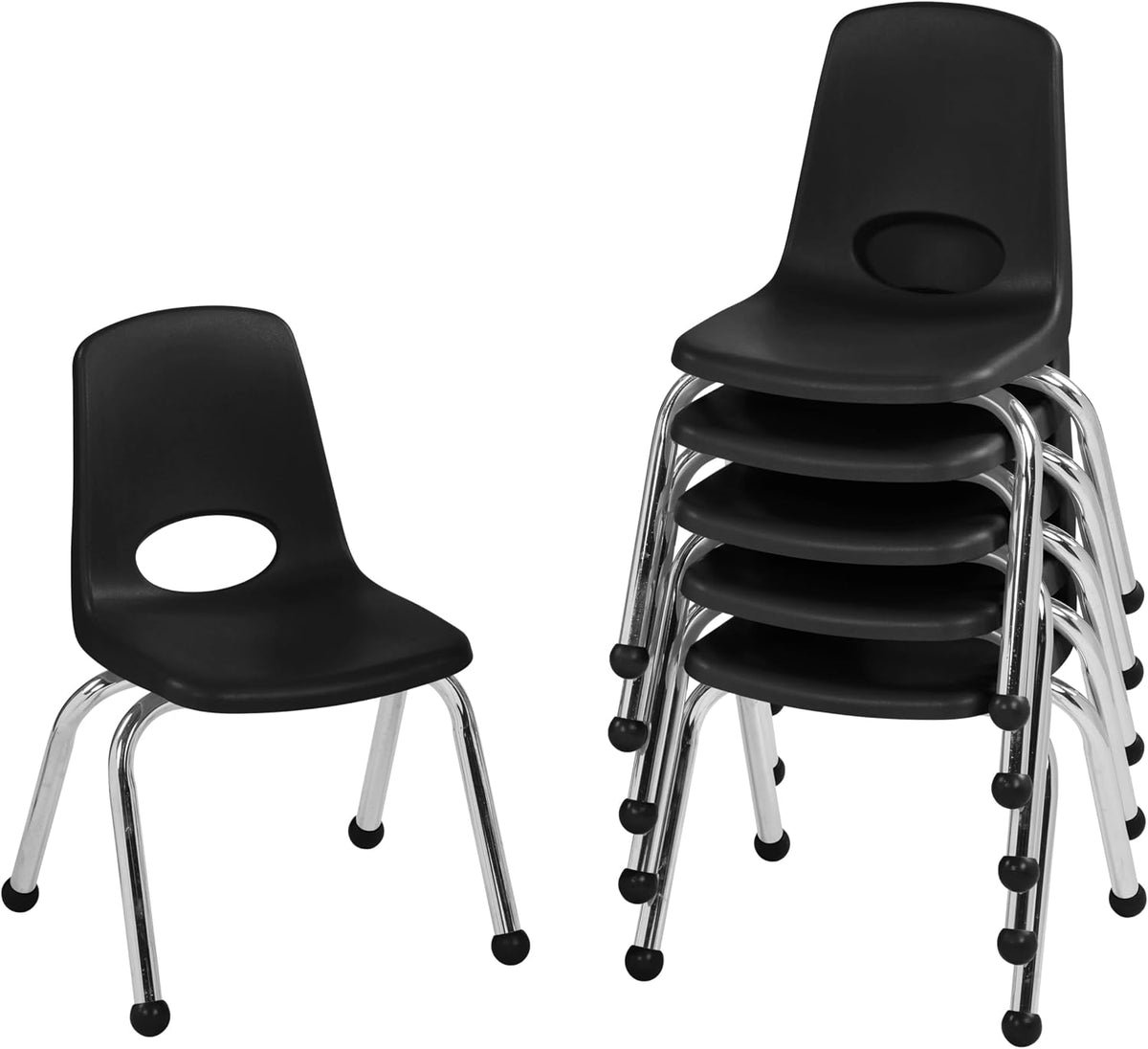 10" School Stack Chair with Swivel Glides, Purple, 6-Pack