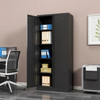 Metal Storage Cabinet, Garage Storage Cabinet with Doors and 2 Adjustable Shelves, 36" White Metal Cabinet, Locking Cabinet for Home,Garage,Office,School
