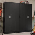 Madesa Garage Set 3 Pantry Storage Cabinet with 15 Utility Shelves 71"L Wooden Organization Unit for Garage - White