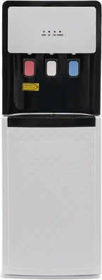 Bottom Loading Water Cooler Dispenser, Storage Cabinet Drinking Fountain Hot & Cold Standing Water Dispenser with Anti-Scalding Design Safety Lock for Home Office (Silver Grey)