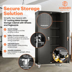 Aobabo 72 Inch Locking Storage Cabinet w/ Adjustable Shelves, Gray