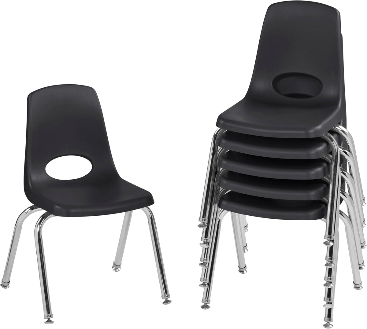 10" School Stack Chair with Swivel Glides, Purple, 6-Pack