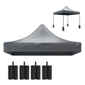 Replacement Canopy Top 10x10 - Dark Gray Oxford Cloth - UPF50+ Sun Protection with Weight Bags - Outdoor Patio Shade Cover