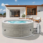 Segmart Inflatable Hot Tub, 3 to 5 Person Outdoor Hot Tub Spa, Portable Round Hot Tub w/100 Jets, Heater Pump, Tub Cover, Ground Cloth, 211Gal Capacity, Fits for Backyard, Patio