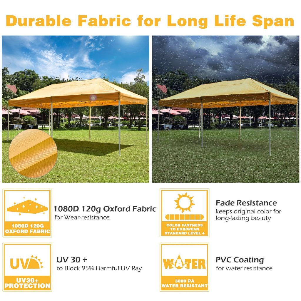 InstaHibit 10x20Ft Replacement Pop up Canopy Top Sunshade Cover Outdoor Patio