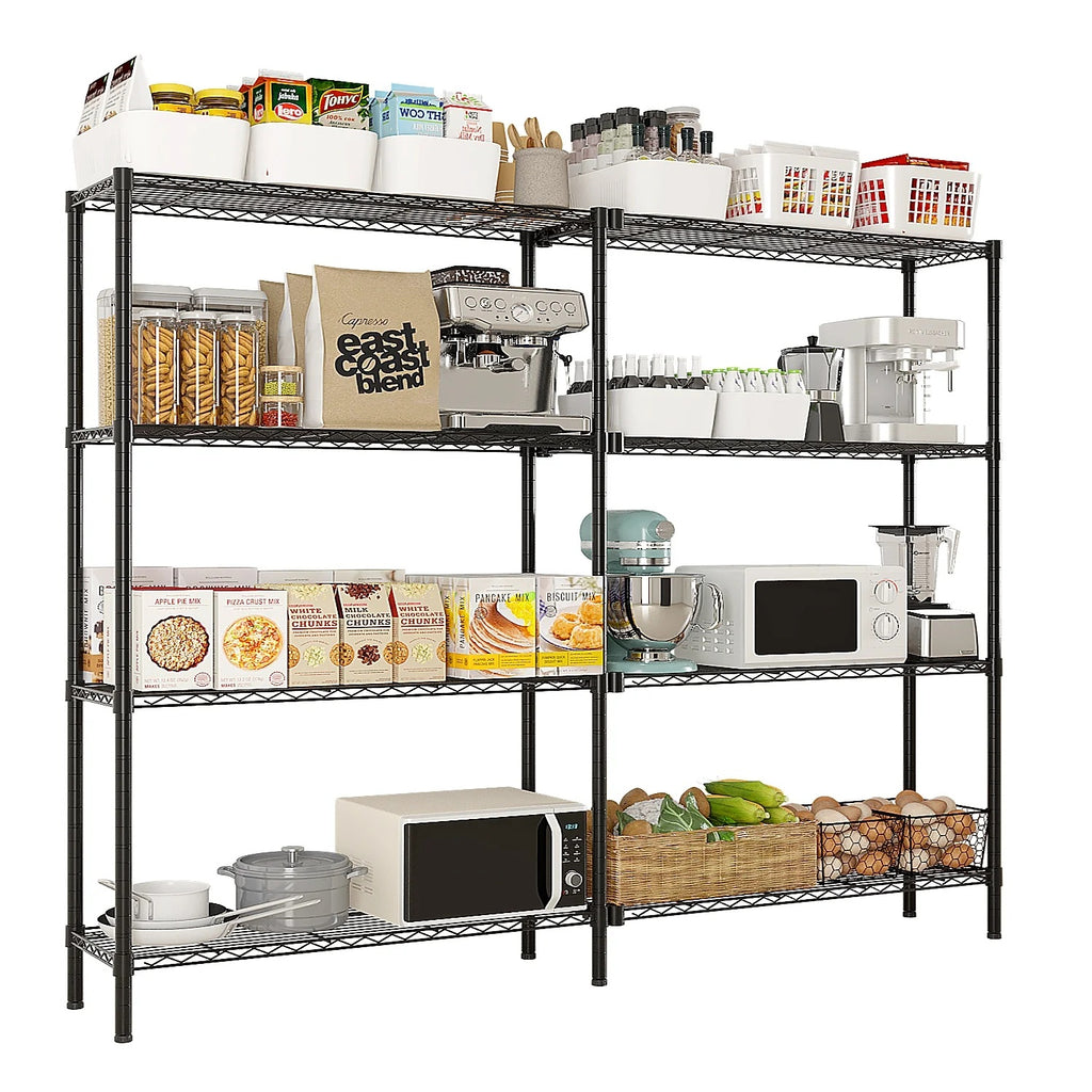 Zimtown Heavy Duty Storage Shelves, 63"W Wire Shelving Unit, Adjustable 4 Tier Metal Shelves Organizer Silver for Pantry Kitchen Basement, 1500 lbs Capacity