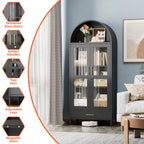 GangMei 71 Inches Tall Metal Garage Storage Cabinets with 5 Adjustable Shelves & Pegboards, Lockable Steel Black Storage Cabinet with Doors for Office, Home, School, Shops, Garage, Assembly required