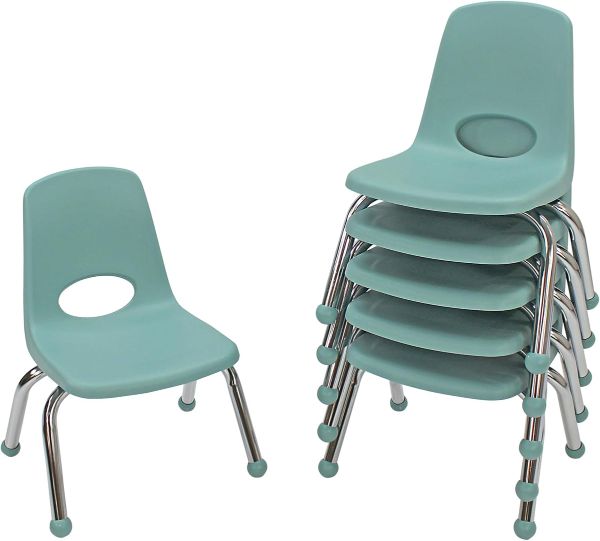 10" School Stack Chair with Swivel Glides, Purple, 6-Pack