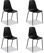 Isla Modern Kitchen Chairs Set of 4, Plastic Dining Chair with Metal Legs, Quick Assembly Simple Cafe Chairs Plastic for Indoor or Outdoor, Ocean Teal