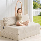 Folding Sofa Bed Convertible 4 in 1 Sleeper Chair Gray Single