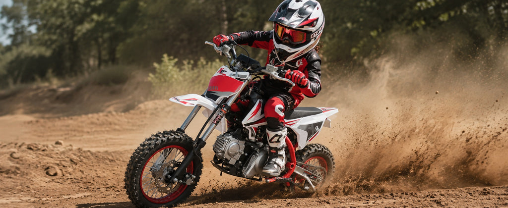 110cc Dirt Bike, Gas Powered Pit Bike with Automatic Transmission, Electric Start, 12"/10" Tires, Off-Road Dirt Bike for Youth(Blue)