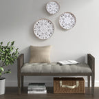 3-Piece Distressed White Floral Carved Wood Wall Decor Set, Vintage Medallion Hanging Art for Home Decoration