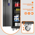GangMei 71 Inches Tall Metal Garage Storage Cabinets with 5 Adjustable Shelves & Pegboards, Lockable Steel Black Storage Cabinet with Doors for Office, Home, School, Shops, Garage, Assembly required