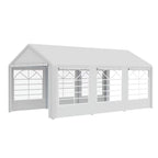 Topcobe 10' x 20' Heavy Duty Party Tent & Carport with Removable Sidewalls and Double Doors, Large Canopy Tent, Sun Shade Shelter, Outdoor Patio Canopy for Garden Backyard Parties, BBQ, White