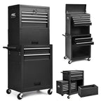 NIGSQJB 3-In-1 Tool Chest on Wheels with 6 Drawers, 52"H Tool Storage Cabinet with Auto Locking System,Detachable Top,Tool Box Organizer for Garage,Workshop,Repair Shop,DIY, Red