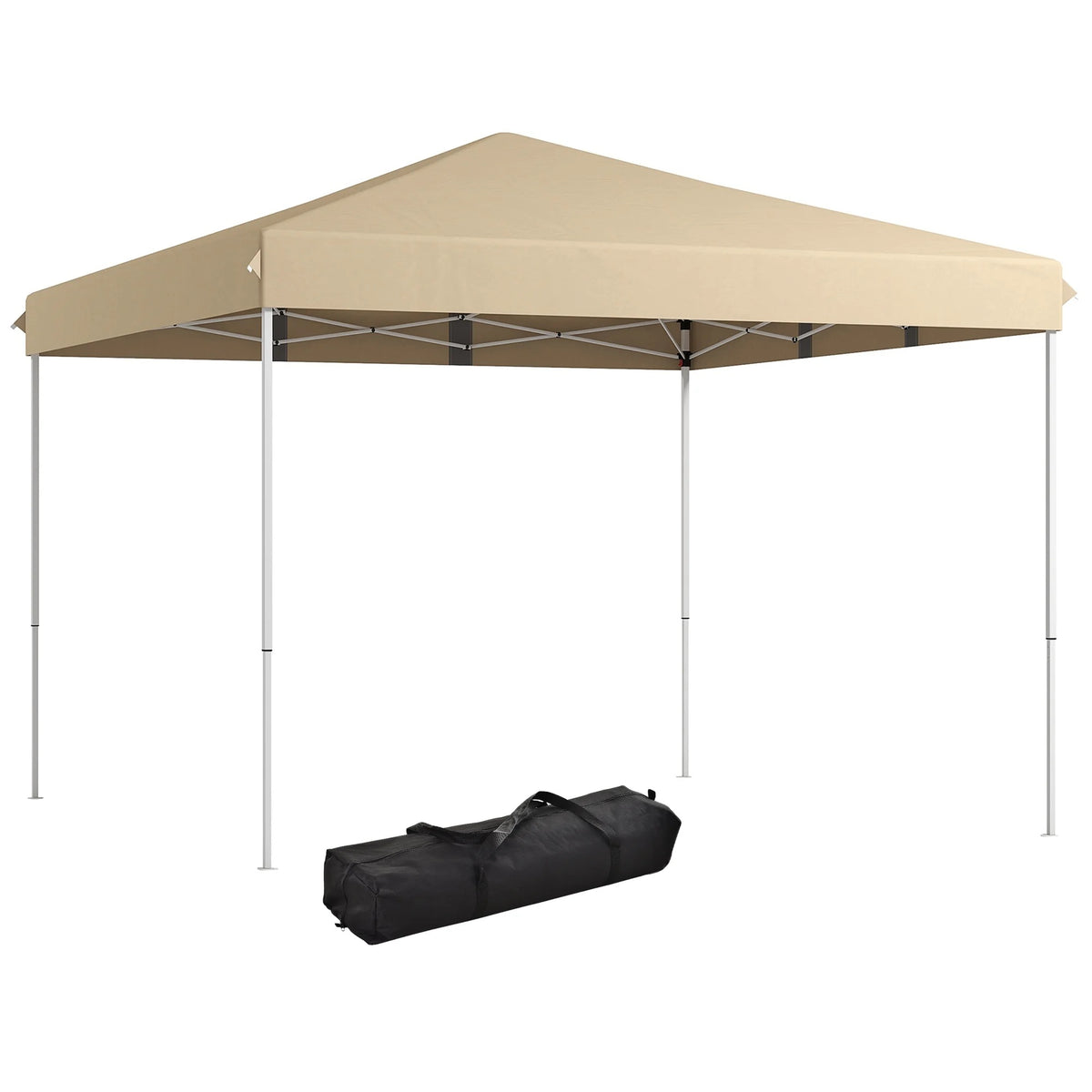 Outsunny 13' x 13' Pop Up Canopy Tent, Instant Sun Shelter, Tents for Parties, Height Adjustable for Outdoor, Garden, Patio, Parties, White