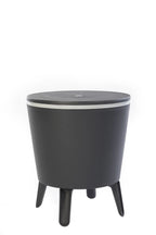 Keter Pacific 7.5 Gallon Cool Bar 2 in 1 Weather Resistant Side Table and Bar Durable Resin Outdoor Patio Beverage Cooler Table, Rattan Look Brown