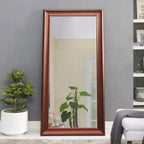 Tall Full Length Mirror, Oversized Rectangle Full Body Wall Mounted Mirror with Smooth Faux Wood Frame