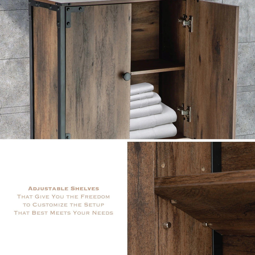 Landia Home over the Toilet Storage Cabinet, 3 Shelves, Brown Wood Finish