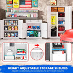 Superday Locking Metal Storage Cabinet with 2 Drawers, Lockable Garage Storage Cabinet with Locking Doors and Adjustable Shelves, Tool Cabinets for Home Office, School, Etc