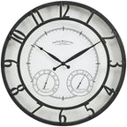 18" Bronze-Tone Outdoor Wall Clock, Weather-Resistant Plastic, Farmhouse Style