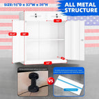 Superday Locking Metal Storage Cabinet with 2 Drawers, Lockable Garage Storage Cabinet with Locking Doors and Adjustable Shelves, Tool Cabinets for Home Office, School, Etc