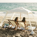 AMMSUN 6'-6' Boho Beach Cabana Tent Canopy with Tassels Fringe UPF50+ Outdoor for Beach Patio,White