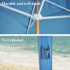 AMMSUN 6'-6' Boho Beach Cabana Tent Canopy with Tassels Fringe UPF50+ Outdoor for Beach Patio,White