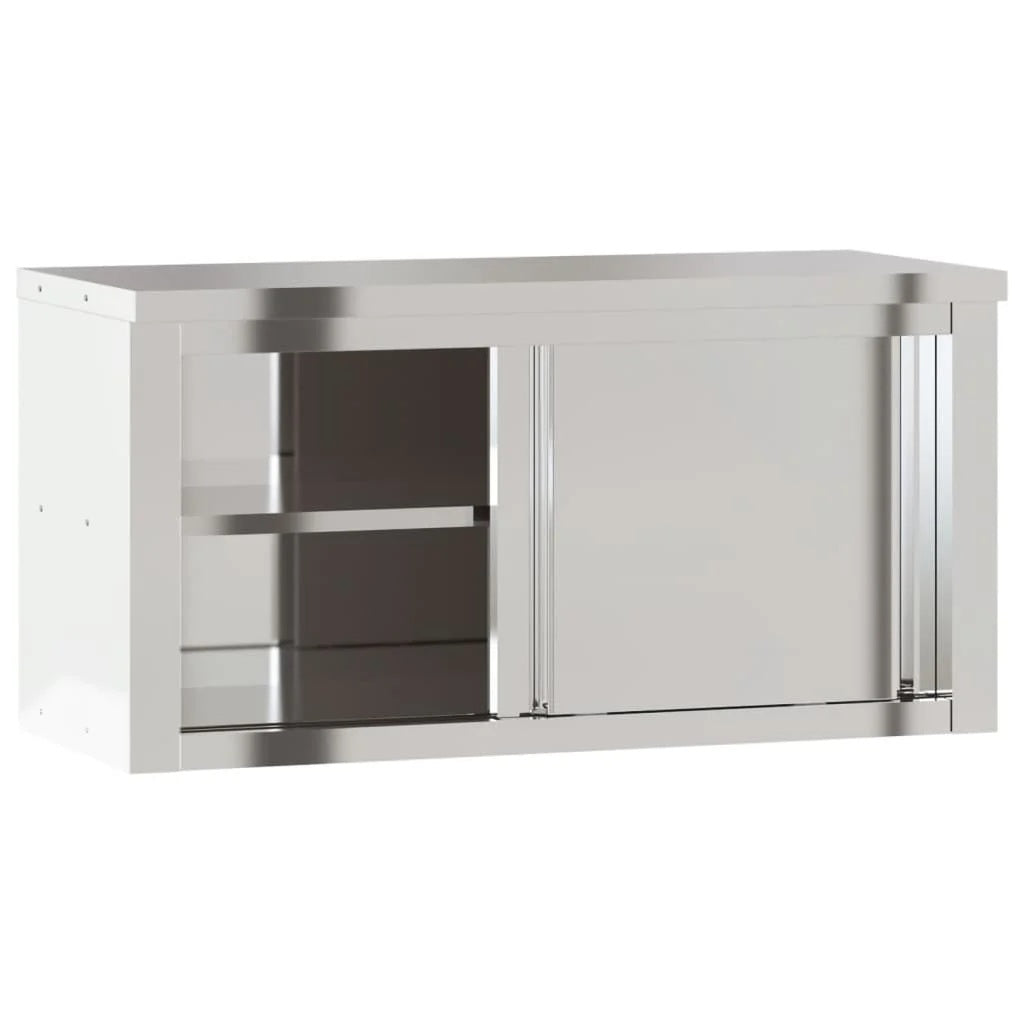 vidaXL Kitchen Wall Cabinet with Shelf Storage Restaurant Stainless Steel
