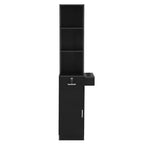 UBesGoo Barber Station Cabinet Wooden Hair Styling Storage Locker Beauty Salon Equipment, Black
