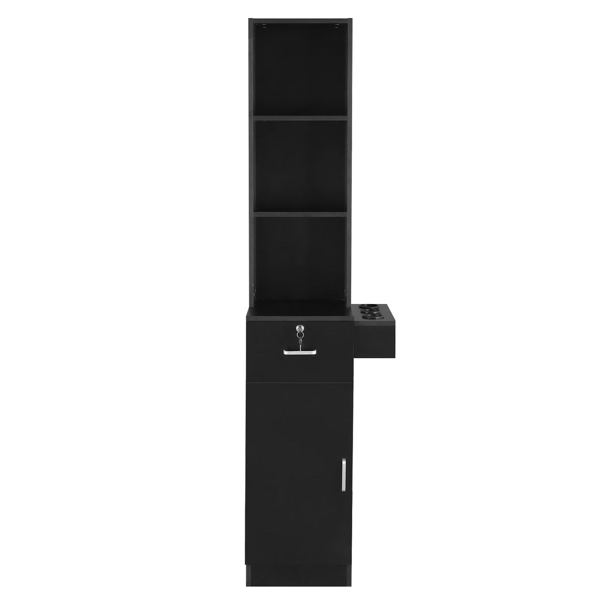 UBesGoo Barber Station Cabinet Wooden Hair Styling Storage Locker Beauty Salon Equipment, Black