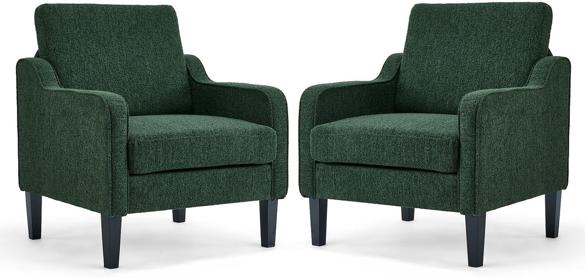 Olive Green Accent Chair, Upholstered Armchair for Living Room