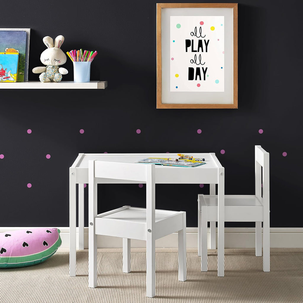 Hunter 3 Piece Kiddy Table and Chair Set, White