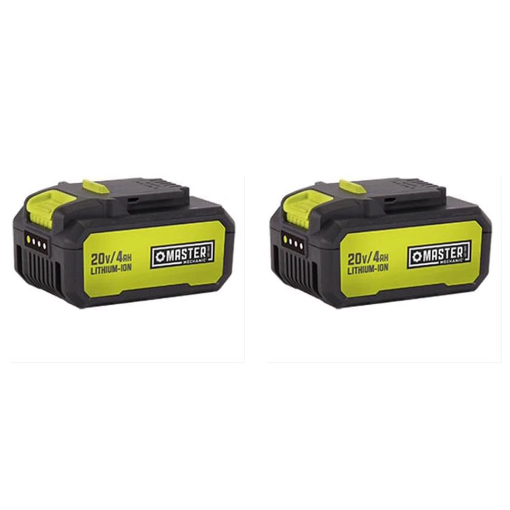 Master Mechanic 2 Pack 20V Lithium Ion Rechargeable Tool Charging Battery