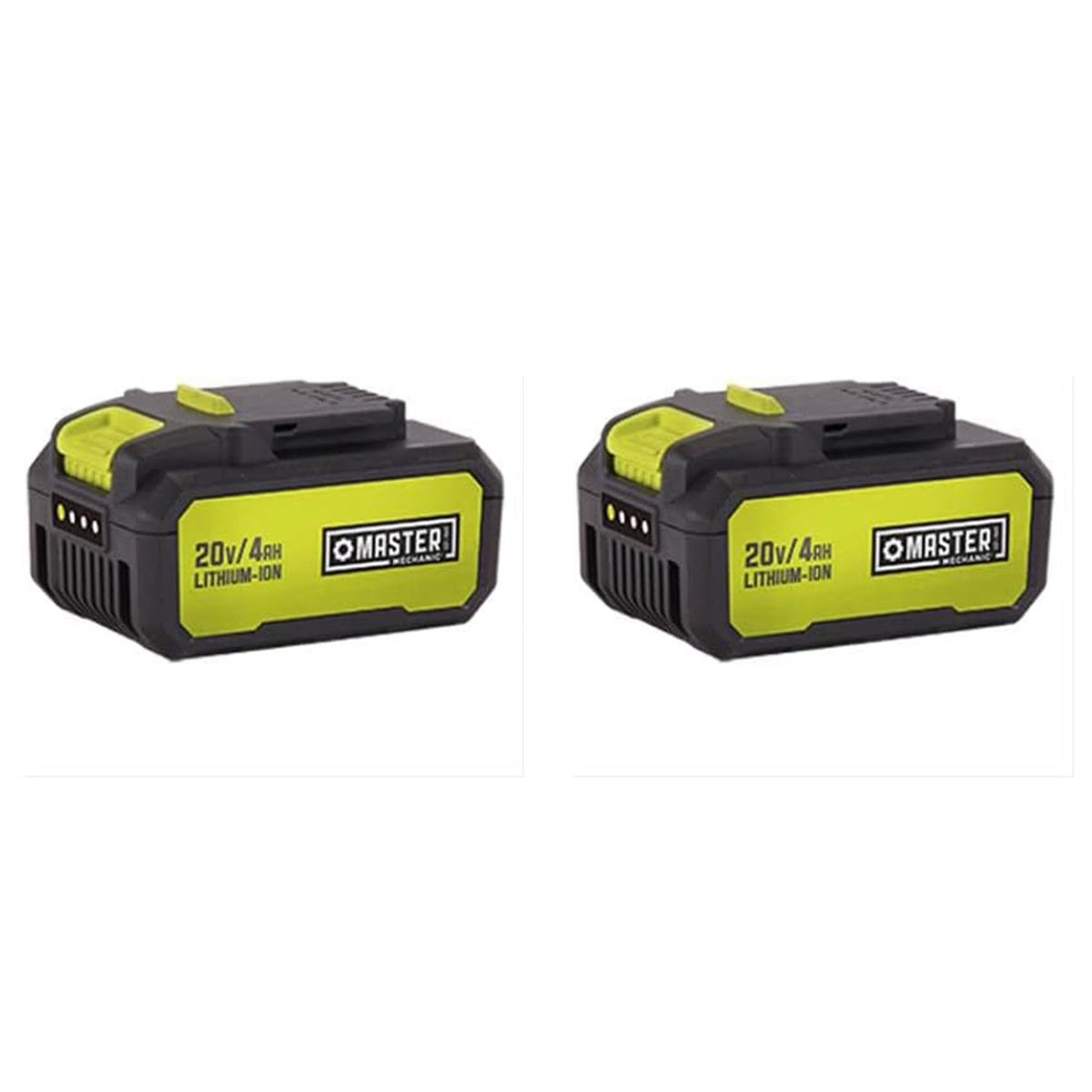 Master Mechanic 2 Pack 20V Lithium Ion Rechargeable Tool Charging Battery