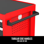 26-Inch W x 36.5-Inch H 5-Drawer Steel Rolling Cabinet, Red
