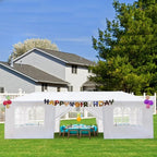 10'x30' Party Tent Outdoor Wedding Event Tents with 8 Removable Sidewalls, Heavy Duty Gazebo, Large Canopy Waterproof for Parties Patio Birthday All Season White