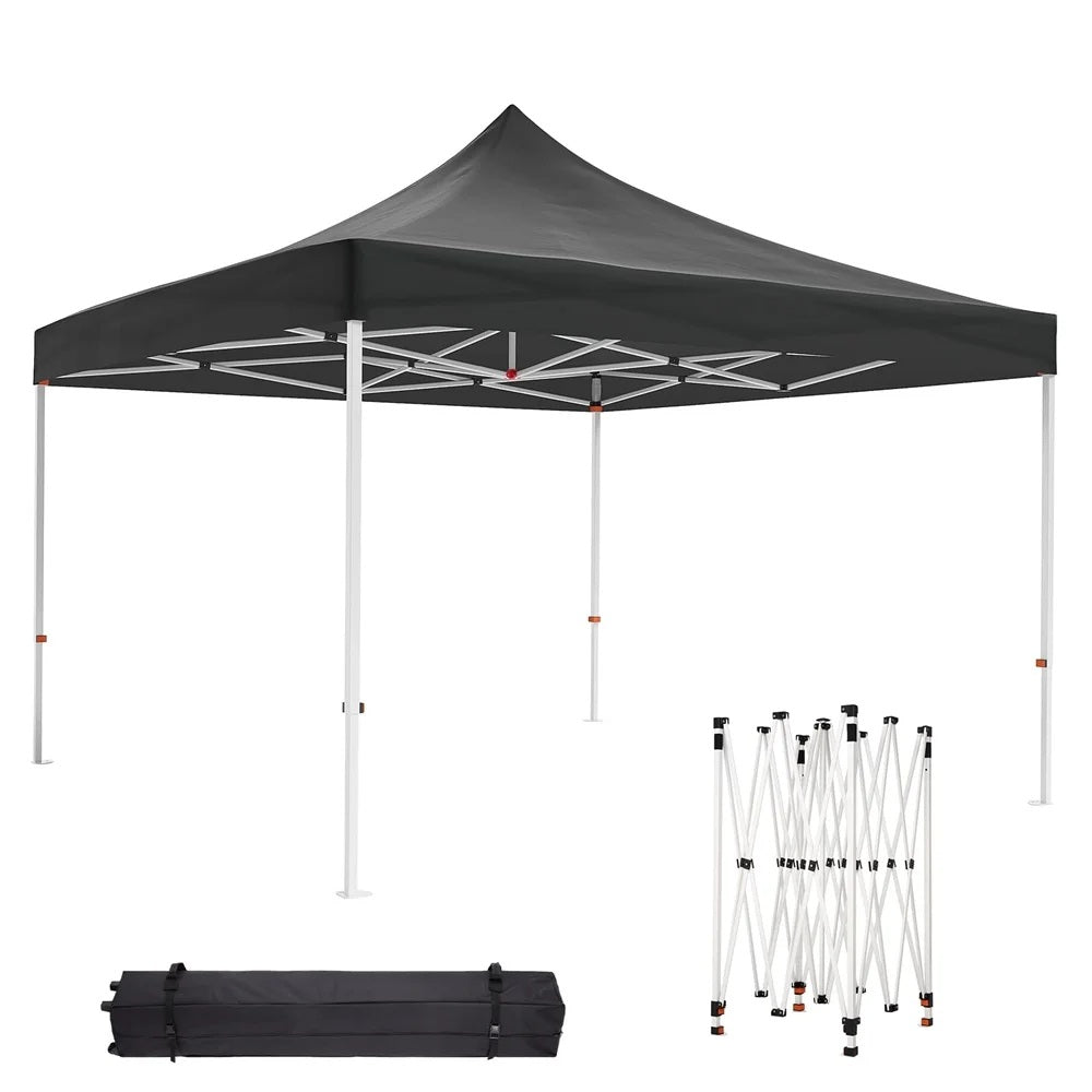 10 x 10 FT Pop Up Canopy, Heavy Duty Instant Tent with Wheeled Carry Bag, All Season Commercial Sun Shelter, Portable Canopy Shelter for Patio, Backyard, Bench, Garden