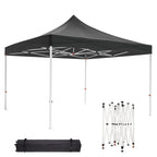 10 x 10 FT Pop Up Canopy, Heavy Duty Instant Tent with Wheeled Carry Bag, All Season Commercial Sun Shelter, Portable Canopy Shelter for Patio, Backyard, Bench, Garden