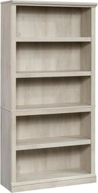 5-Shelf Split Bookcase / Bookshelf, Oiled Oak Finish