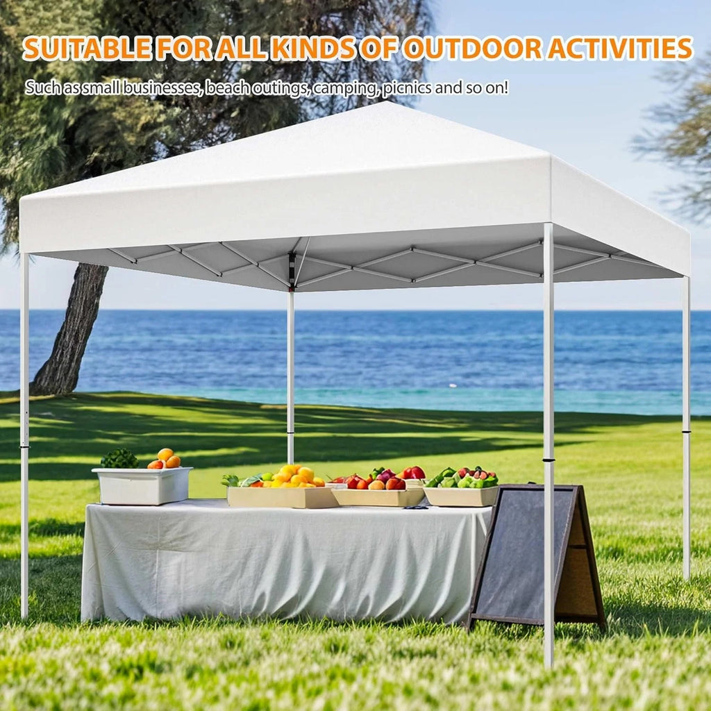 Puppys 10 X 10ft Pop Up Canopy Tent Easy Set up Outdoor Instant Straight Legs Portable Gazebo Shelter with Wheeled Bag for Camp Beach Patio and Garden (Blue)