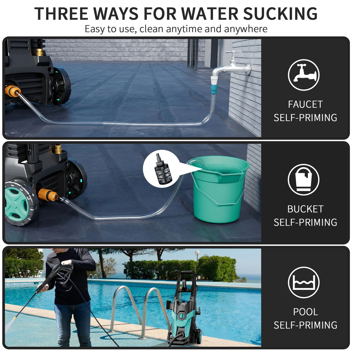 FOTING Electric Pressure Washer, 4500 PSI 3.2 GPM Power Washer with 4 Quick Connect Nozzles, High Pressure Cleaning Machine with Foam Cannon for Cars/Fences/Driveways/Patios/Home Cleaning